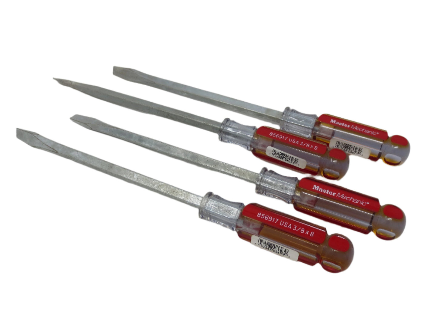 3/8" x 8"  Master Mechanic Flat Screwdriver - 4 Pack - 856917