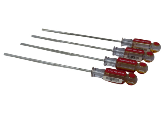 3/16" x 8" Master Mechanic Flat Screwdriver - 4 Pack - 127431