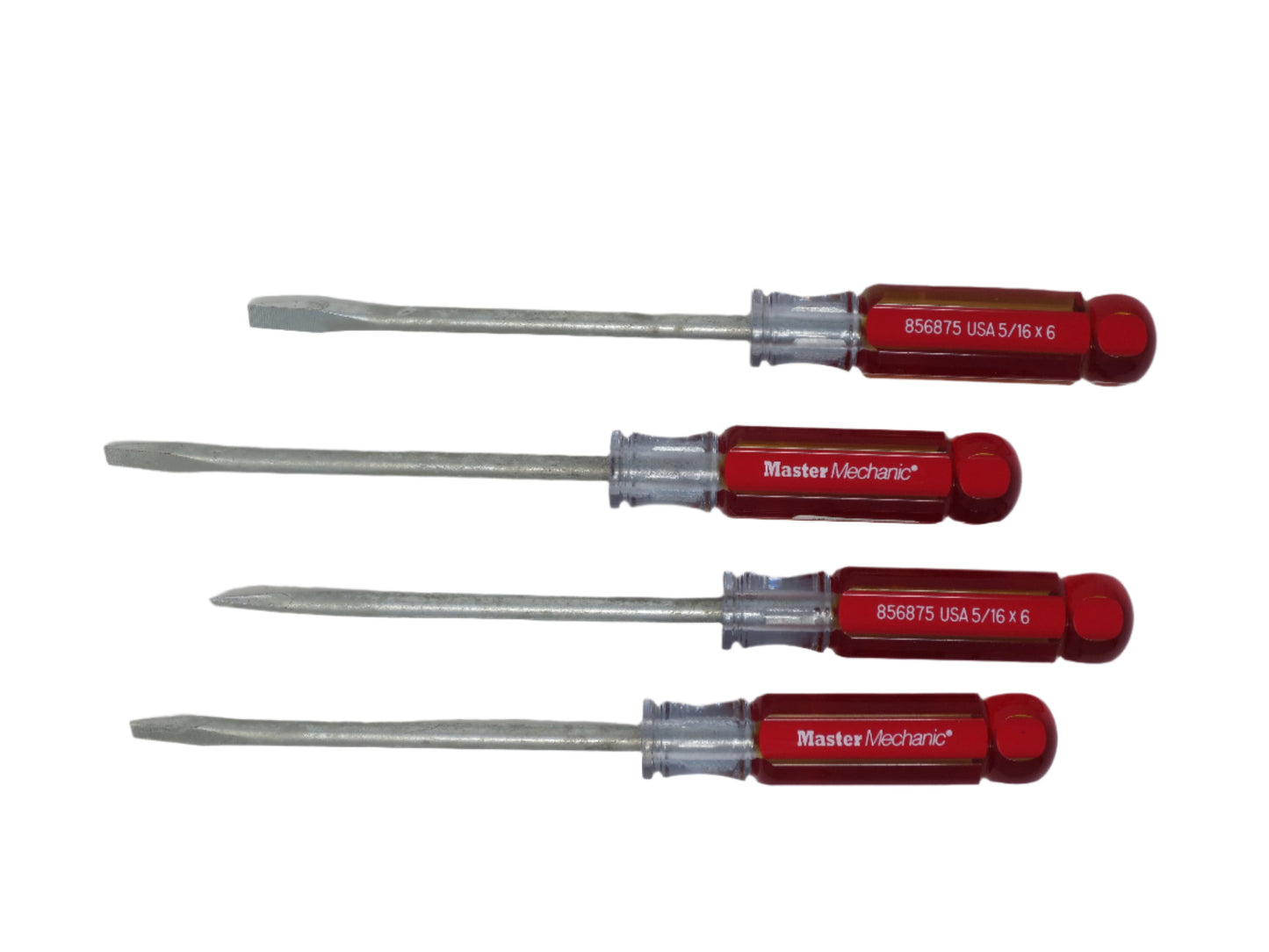 5/16" x 6"  Master Mechanic Flat Screwdriver - 4 Pack - 856875