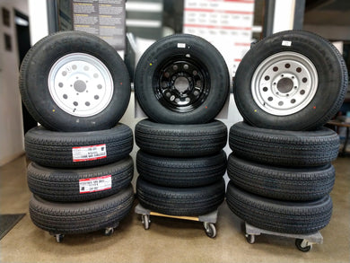 Set of 4 Tires & Wheels - SPECIAL! - ST225/75R15 LRE mounted on Steel 15