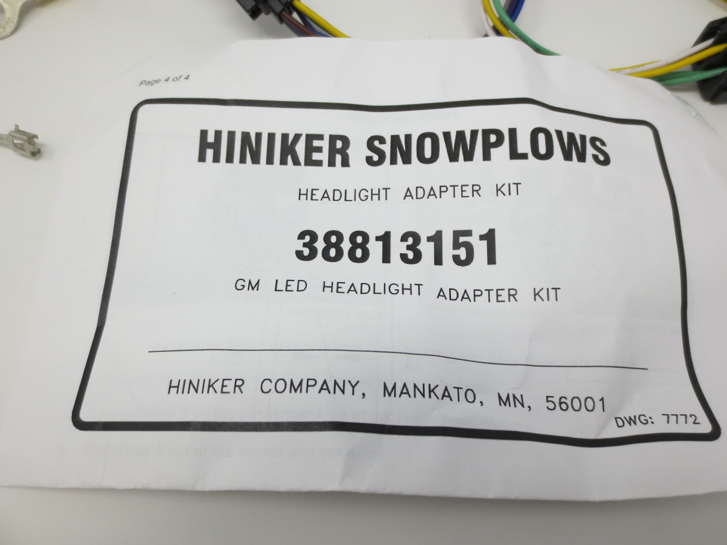 Hiniker Headlight Adapter Kit, Chevy/GMC, 38813151