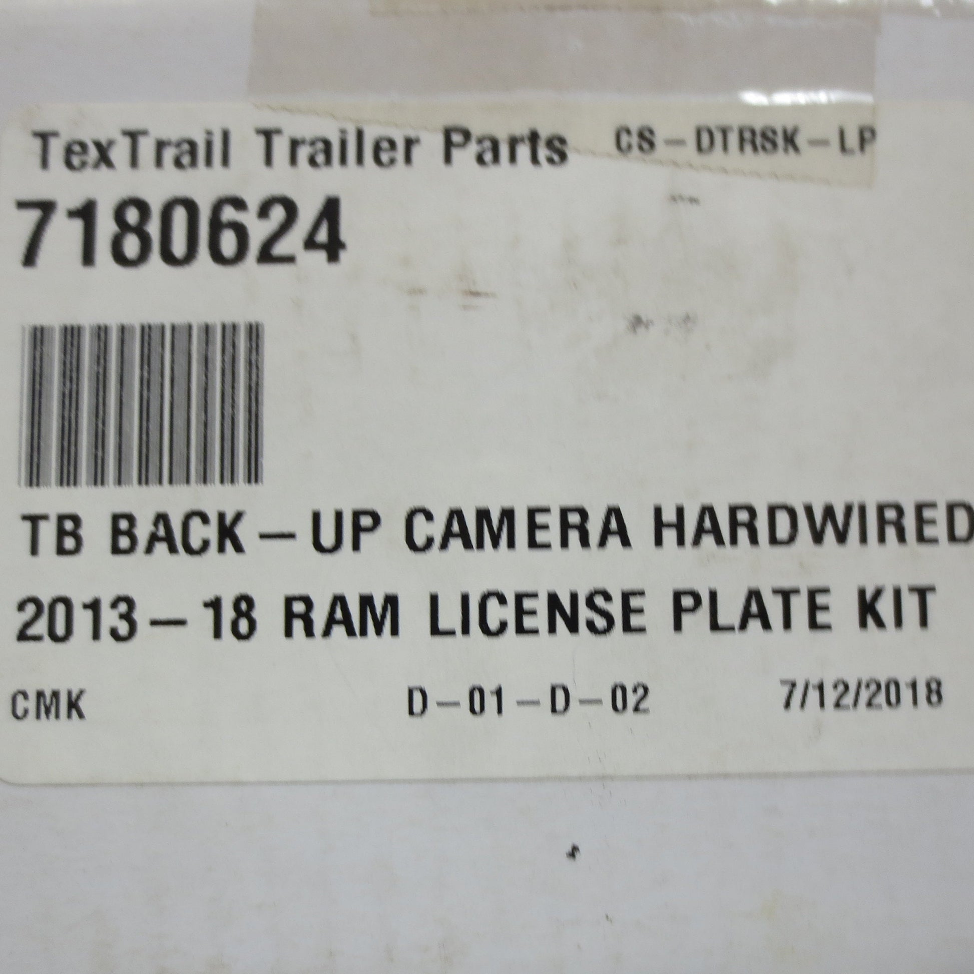 Label with part# and description