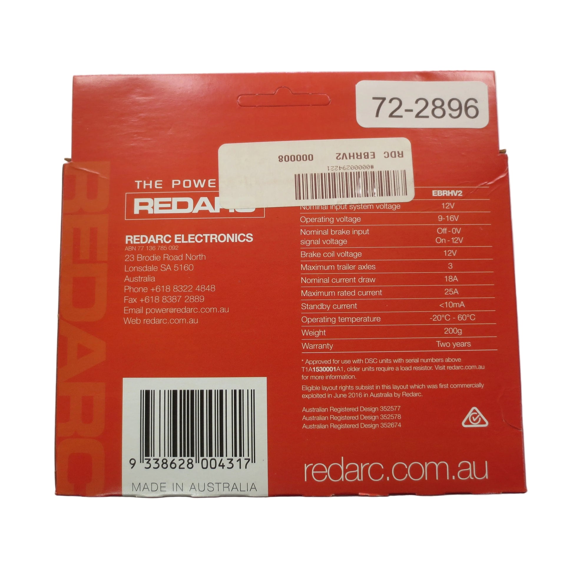 Back of packaging