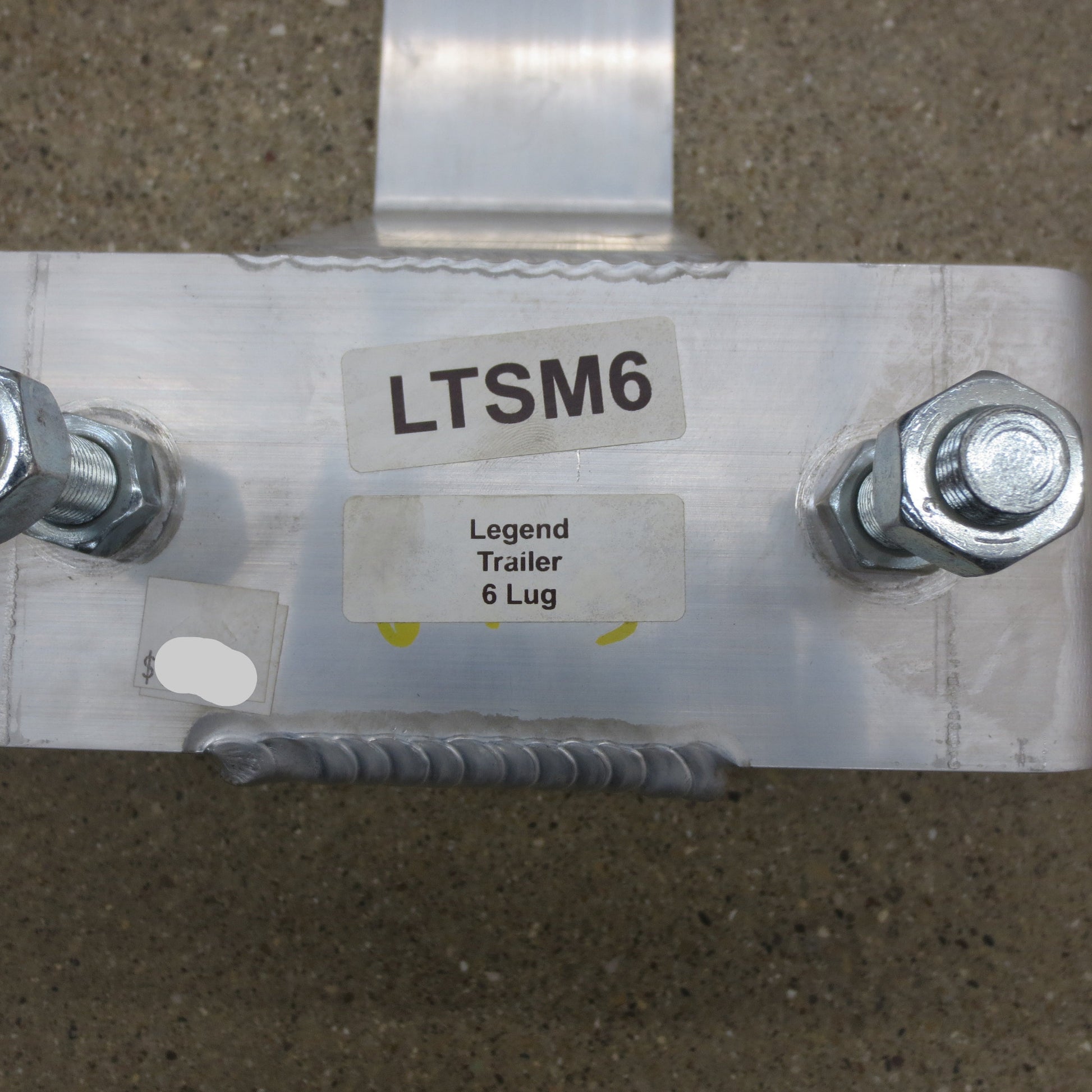 Aluminum spare tire mount for 6 lug wheels