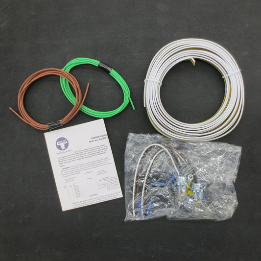 Set of wires and cables along with instructions and bulbs.