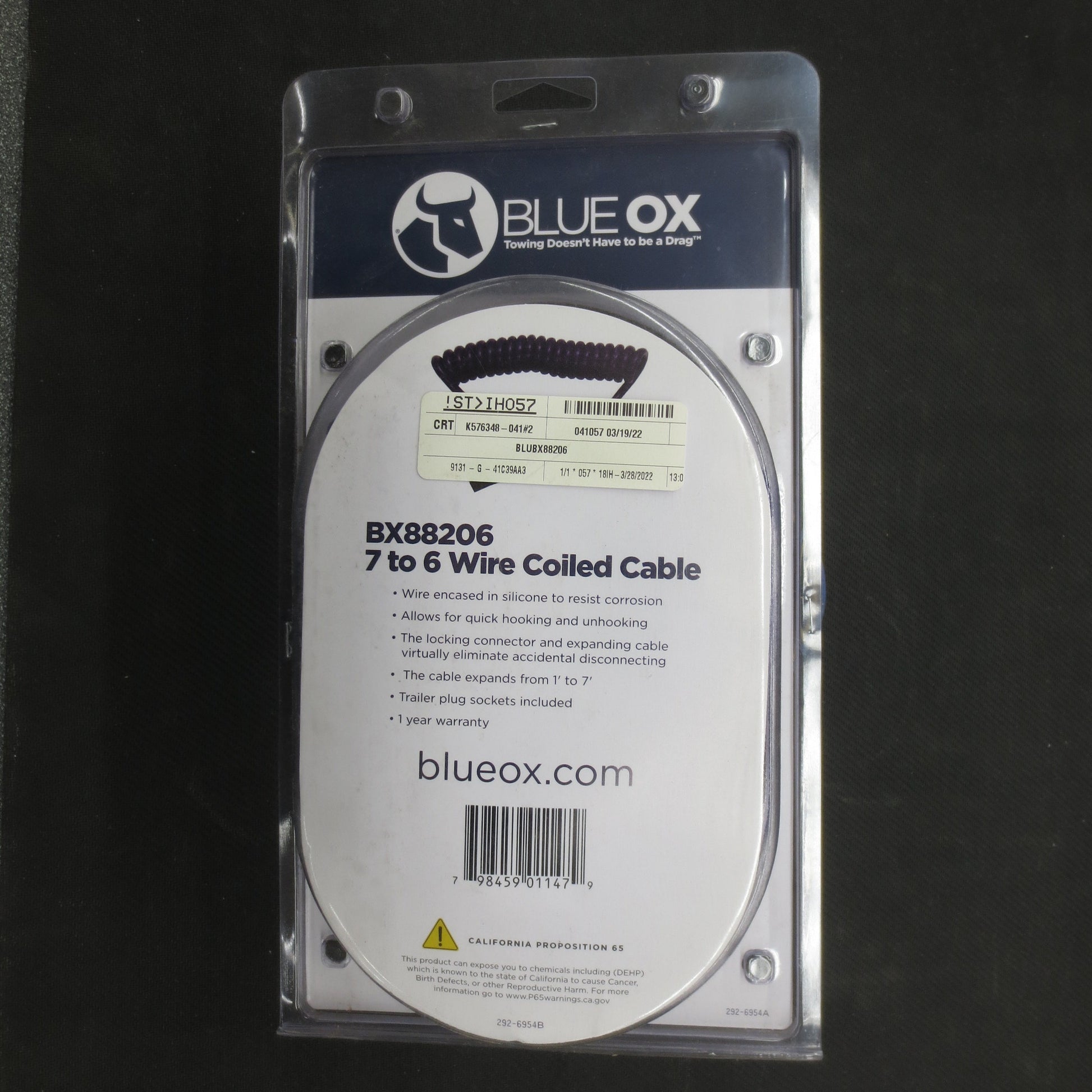 7 to 6 Way Coiled Electrical Cable Extension