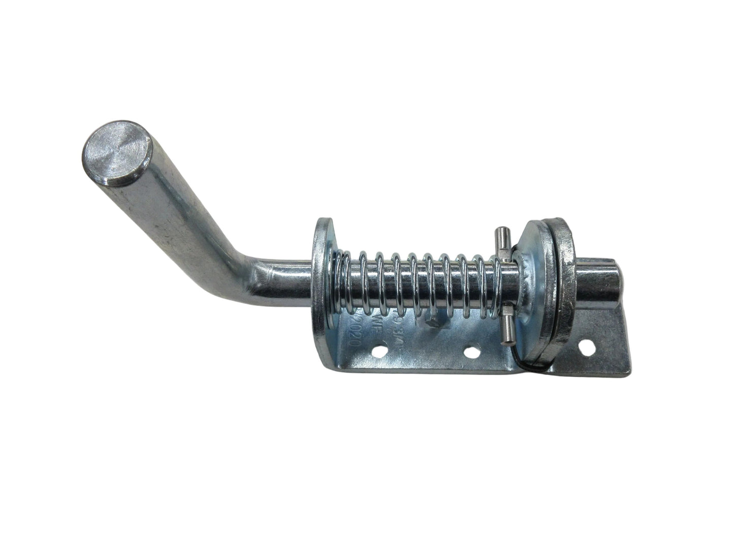 Metal lever with spring mechanism on a white background