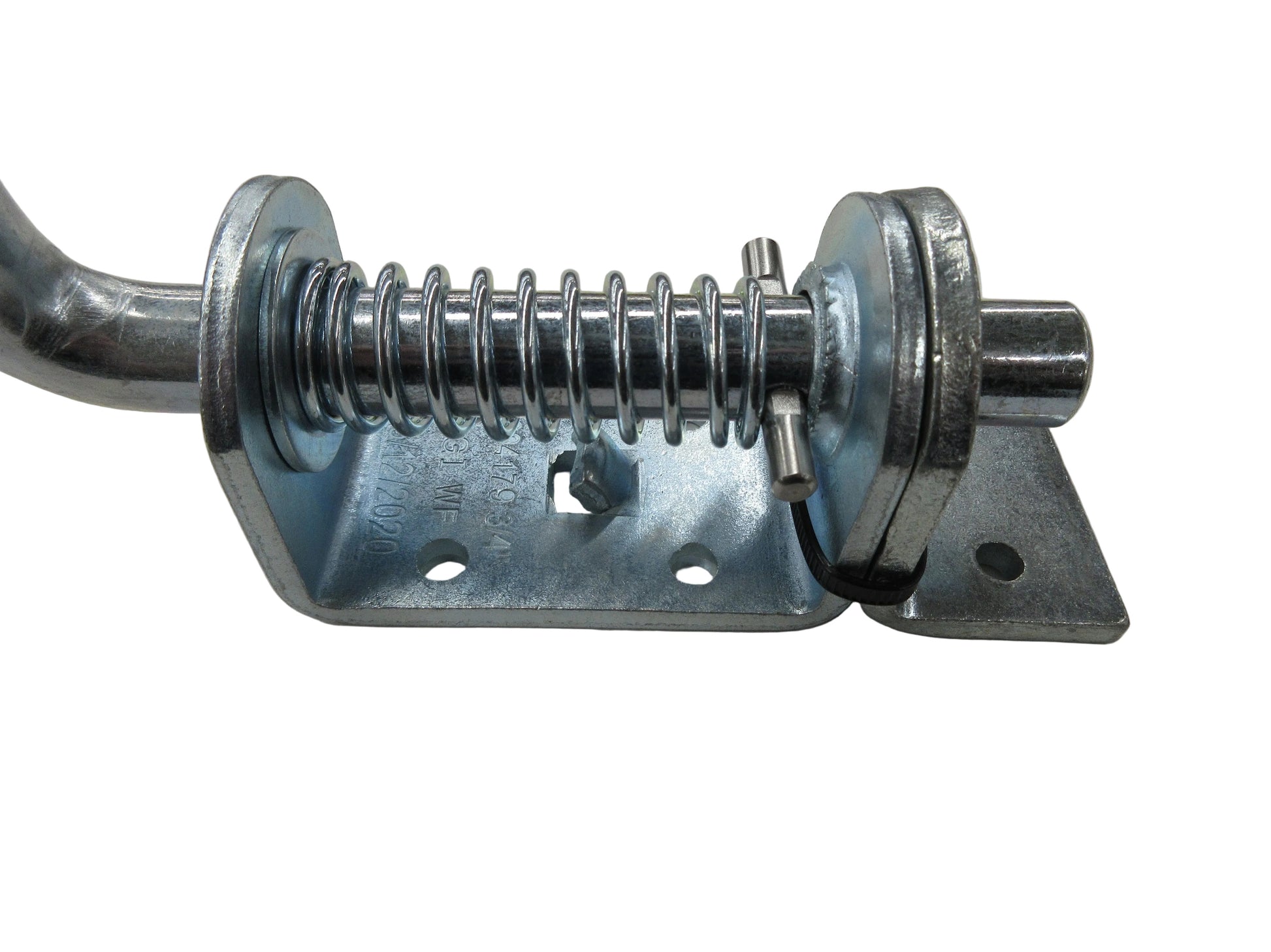 Metal spring mechanism on a white background