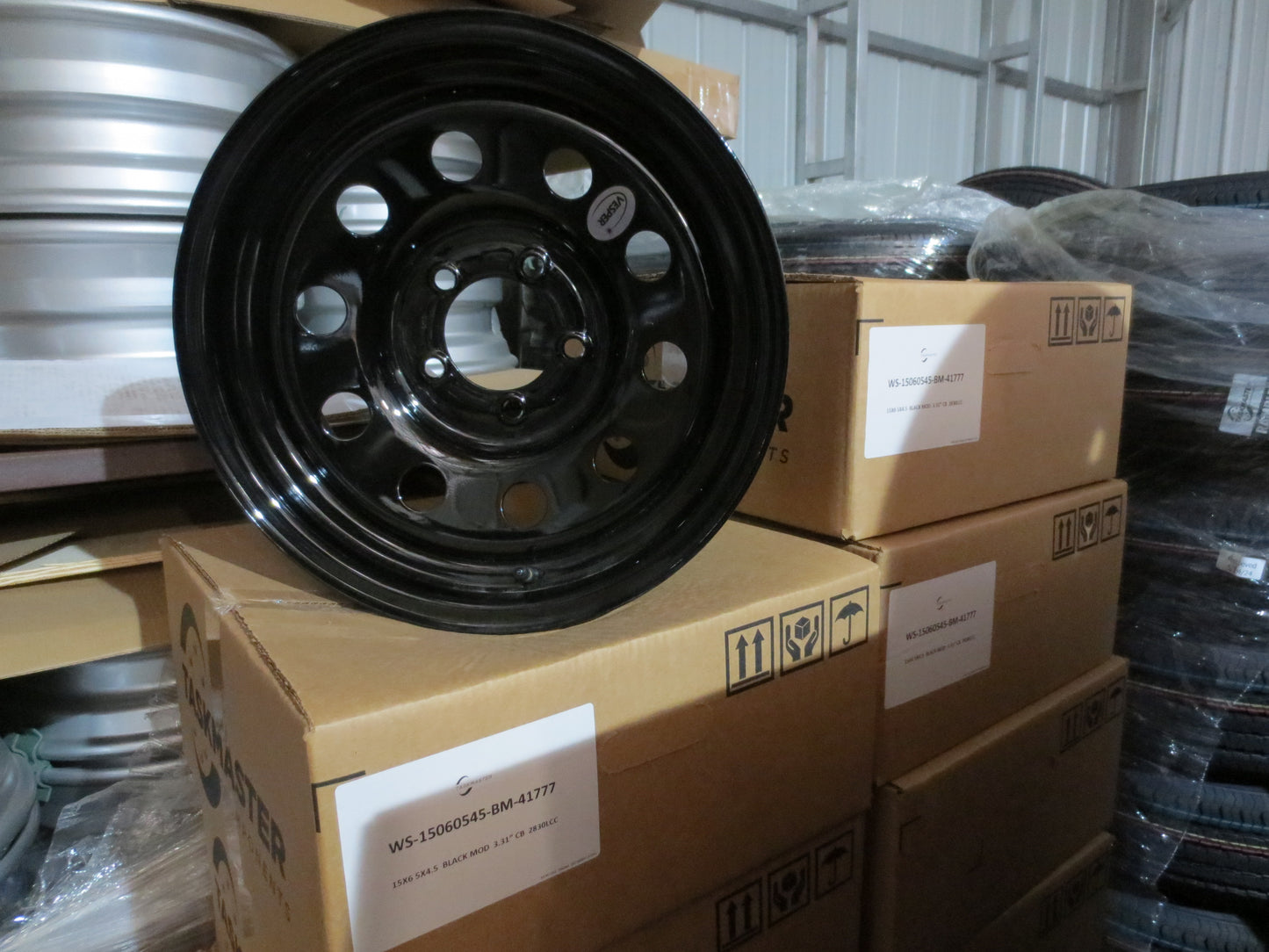 New Trailer Steel BLACK Mod 15" x 6 Wheel 5 LUG Rim 5 on 4.5" Bolt Pattern 2830#