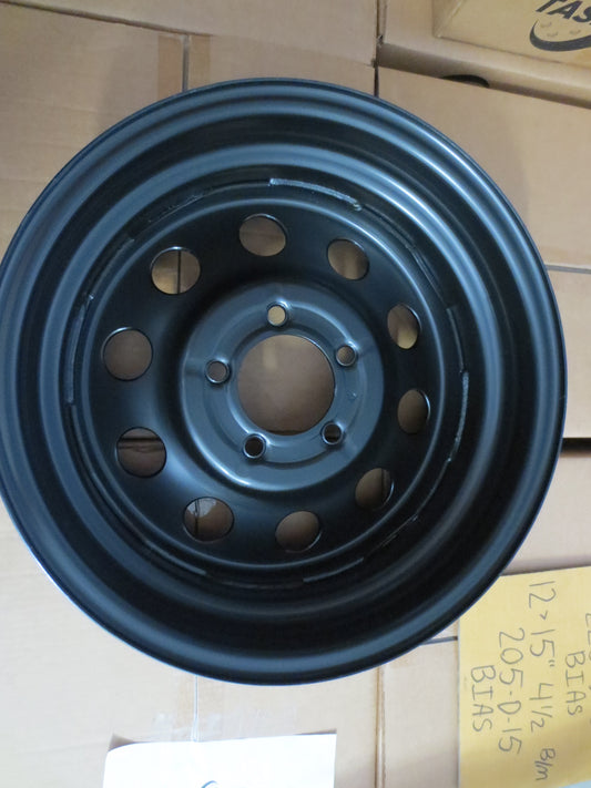New Trailer Steel BLACK Mod 15" x 5 Wheel 5 LUG Rim 5 on 4.5" Bolt Pattern 2160#