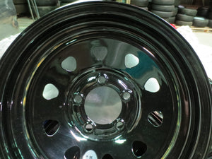 New Trailer Steel BLACK Mod 14" x 6 Wheel 5 LUG Rim 5 on 4.5" Bolt Pattern 2200# - Bolt Rust Stains