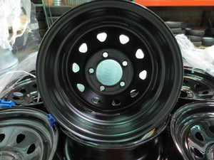 New Trailer Steel BLACK Mod 14" x 6 Wheel 5 LUG Rim 5 on 4.5" Bolt Pattern 2200# - Bolt Rust Stains