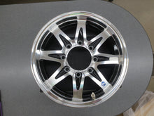 Load image into Gallery viewer, New in box Hispec Series 14 Aluminum 16&quot; Black Silver Trailer 8 Lug Wheel Lot 44