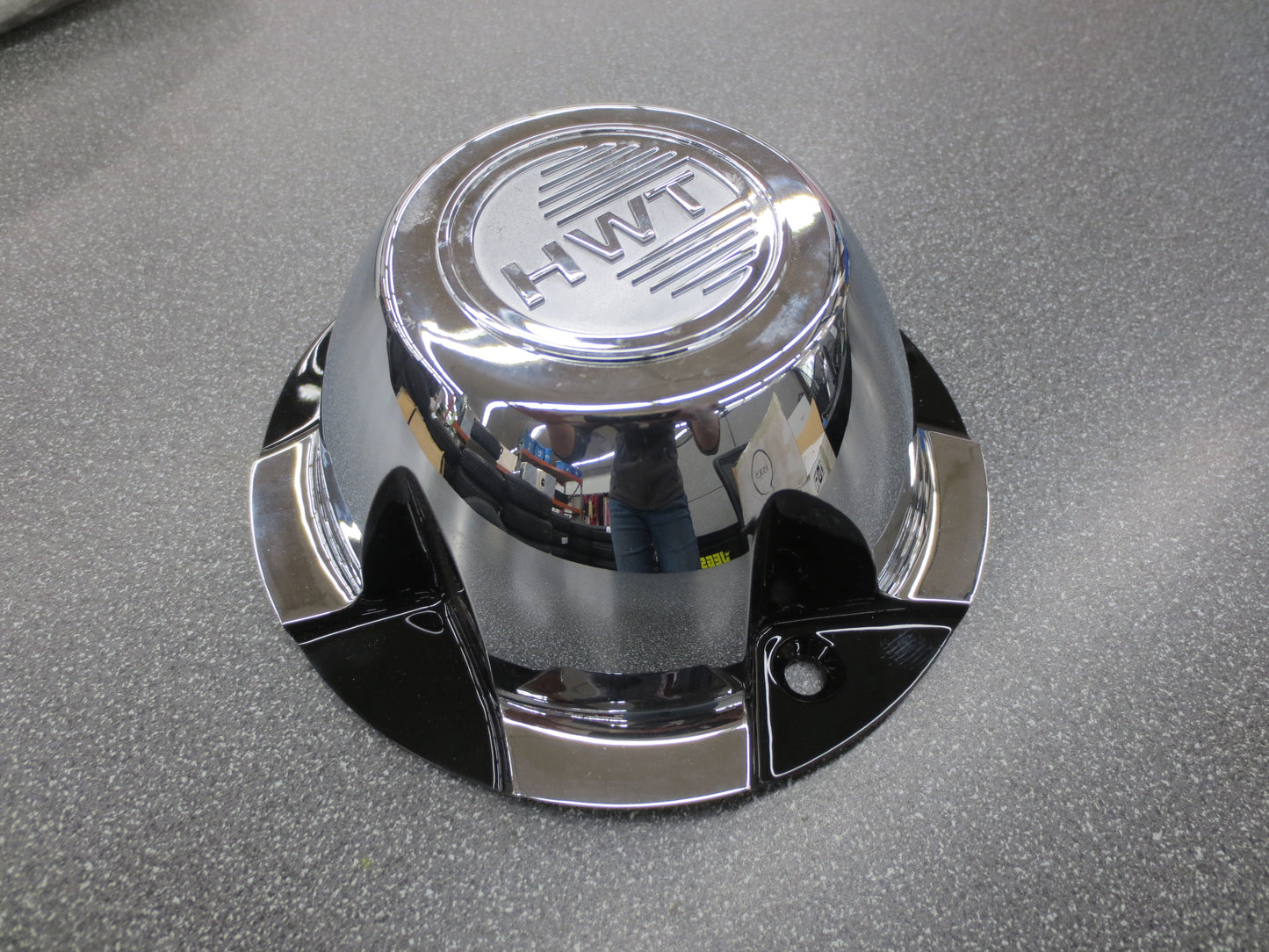 Hi-Spec Series 08 Plastic Center Cap for 12-14" Trailer Wheel Rim Black Silver