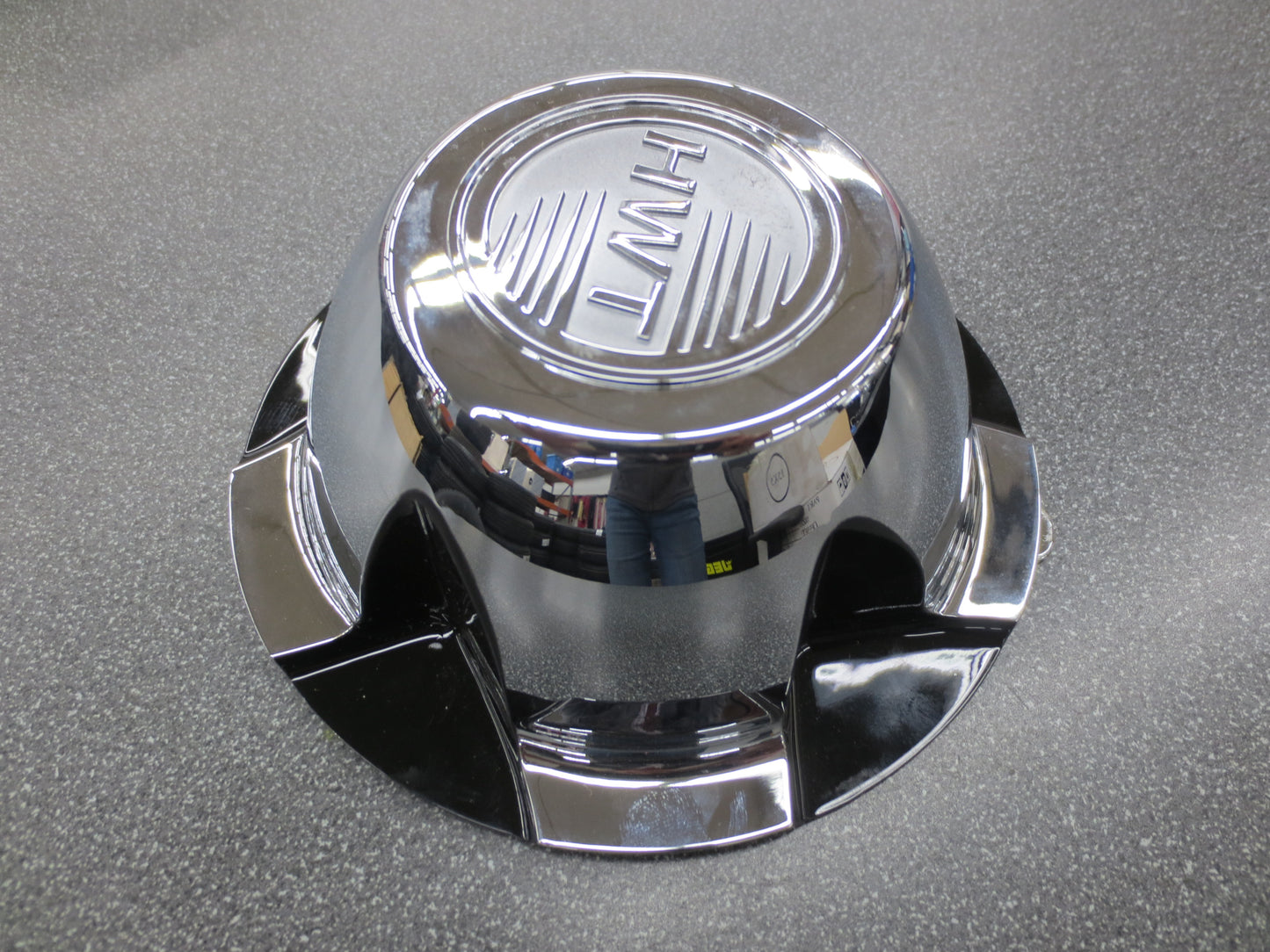 Hi-Spec Series 08 Plastic Center Cap for 12-14" Trailer Wheel Rim Black Silver