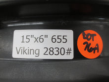 Load image into Gallery viewer, Viking Aluminum Rim Spoke 15x6&quot; Black Silver Trailer 6 Lug Wheel 2830# Lot 76A