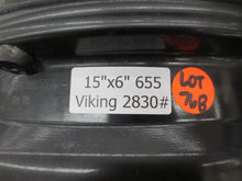 Load image into Gallery viewer, Viking Aluminum Rim Spoke 15x6&quot; Black Silver Trailer 6 Lug Wheel 2830# Lot 76B