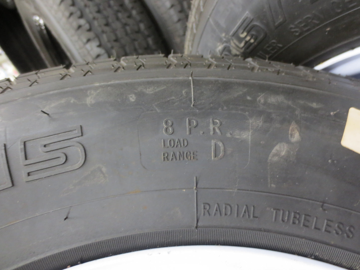 Set of 4 Trailer Radial Tire & Steel White Spoke 15"x5" Wheel 5 LUG Rim 5 on 5.5" Bolt Pattern 2200#