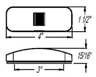 Amber Rectangular Trailer Light - MC-44AB