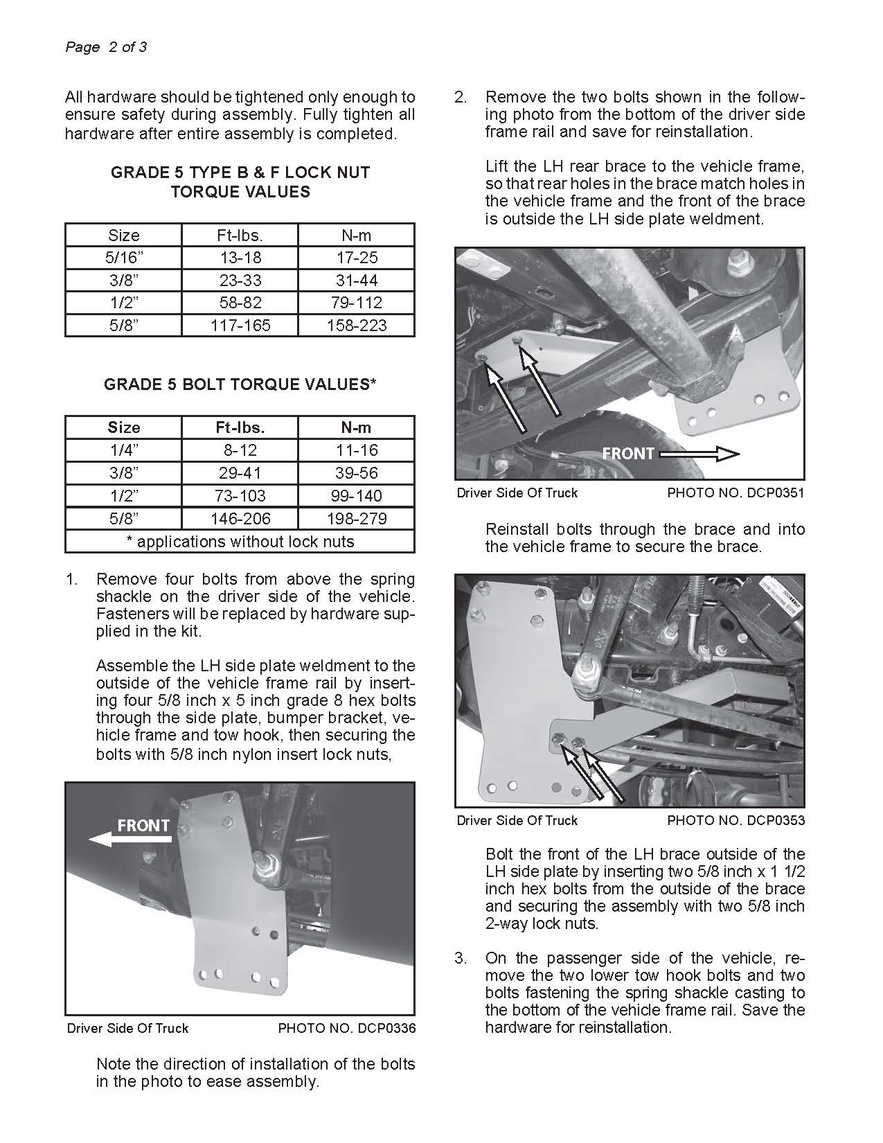 Hiniker Snowplow Mount - Quick Hitch 2 (QH2), 2003-2010 Chevy/GMC C4500-C5500, 25012873