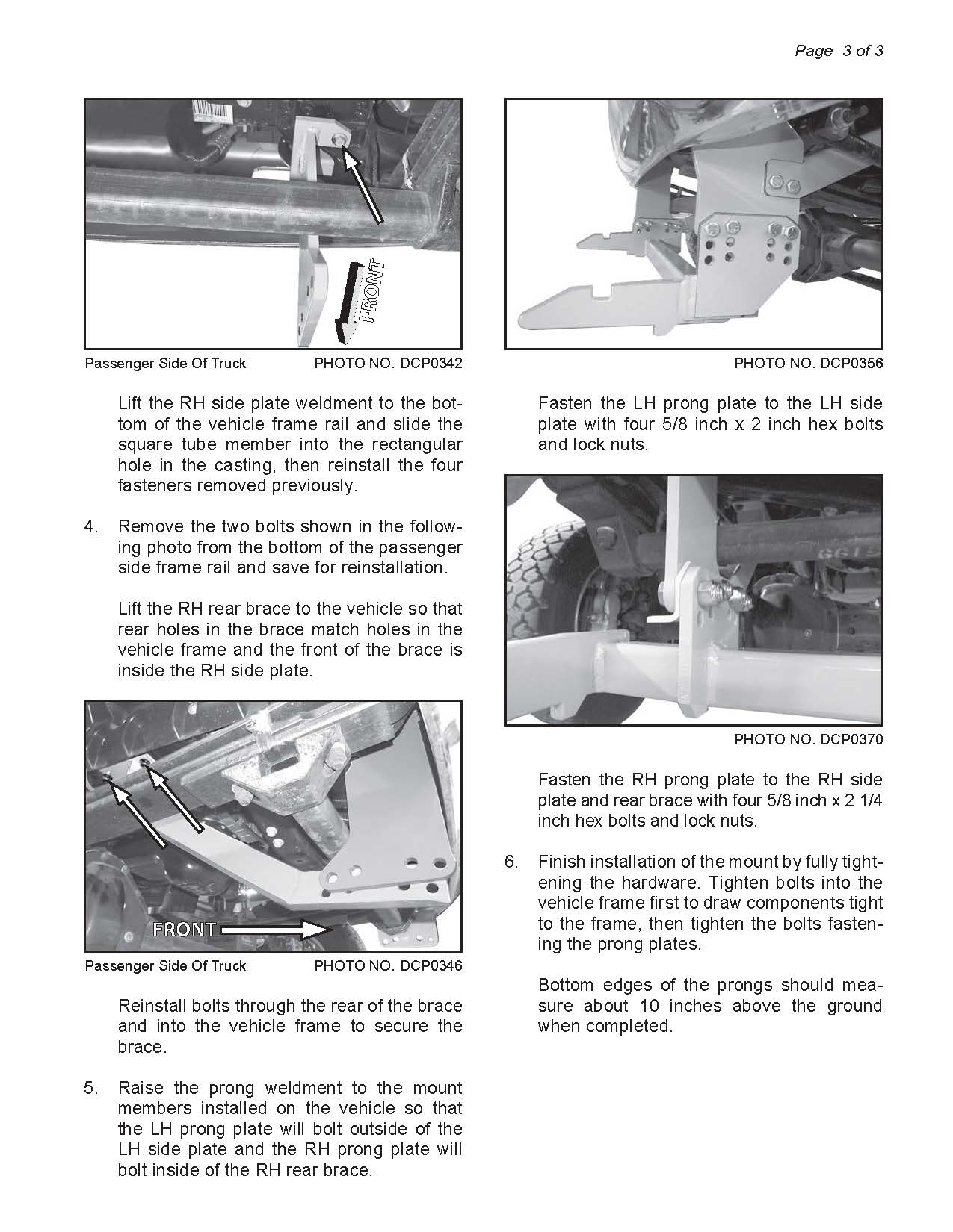 Hiniker Snowplow Mount - Quick Hitch 2 (QH2), 2003-2010 Chevy/GMC C4500-C5500, 25012873