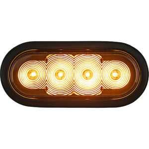 6 Inch Amber Strobe light with grommet  - SL62AO