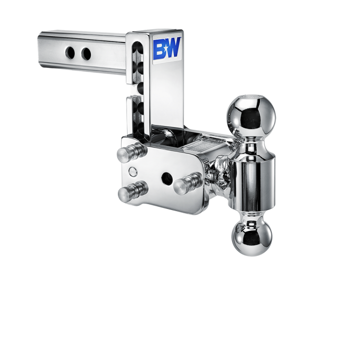 Chrome Ball Mount, Tow & Stow, 5" Drop, 10k, 2" & 2 5/16" Balls, TS10037C