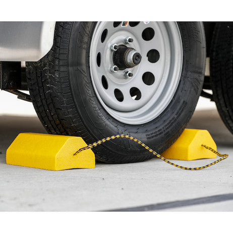 Yellow Wheel Chock Set with 32 3/4" Rope WC9642Y
