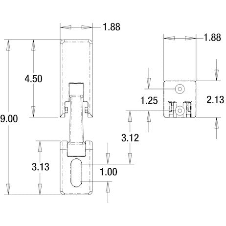 9" Polymer/Rubber Draw Latch - WJ212
