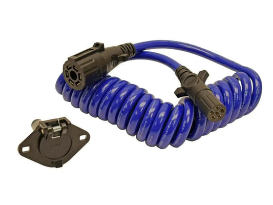 7 to 6 Way Coiled Electrical Cable Extension