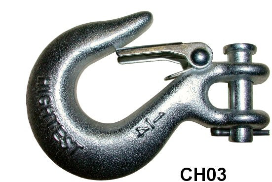 1/4" Clevis Slip Hook with Latch, CH03