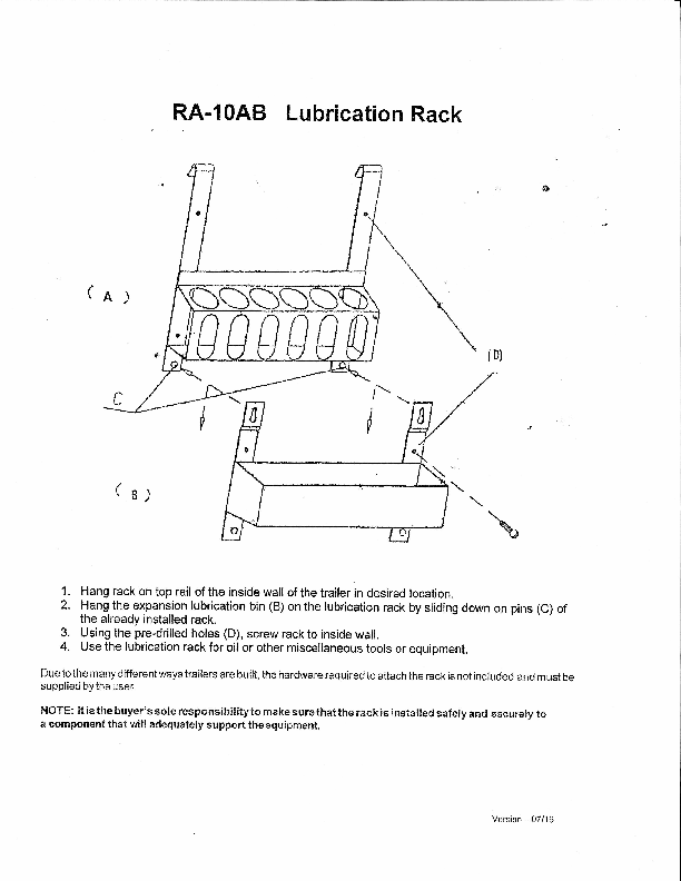 Rack'em Lubrication Rack & Bin - RA-10AB
