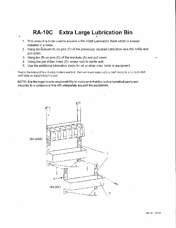 Rack'em Large Capacity Rack Bin - RA-10C