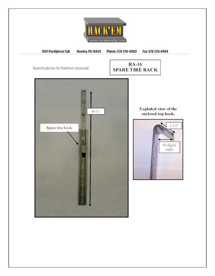 Rack'em Spare Tire Carrier - RA-16
