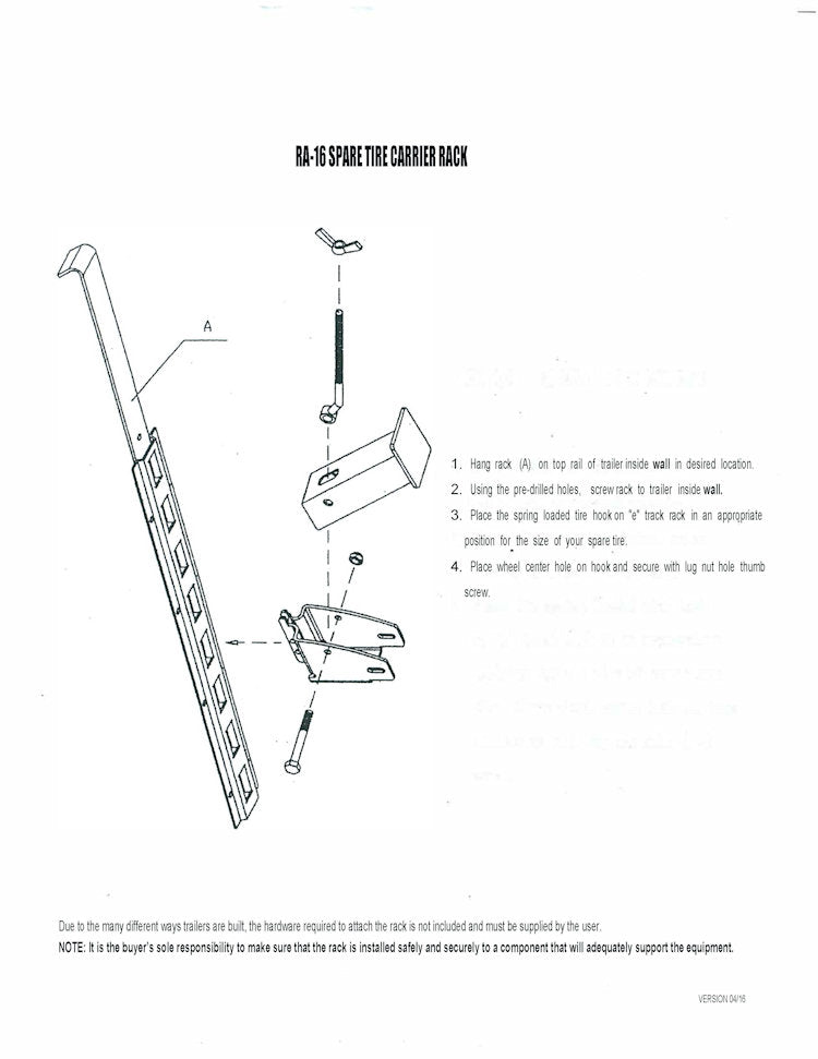 Rack'em Spare Tire Carrier - RA-16