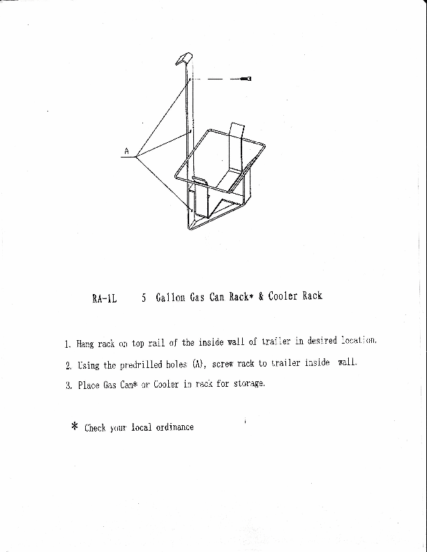 Rack'em 5 Gallon Gas Can/Cooler Rack - RA-1L