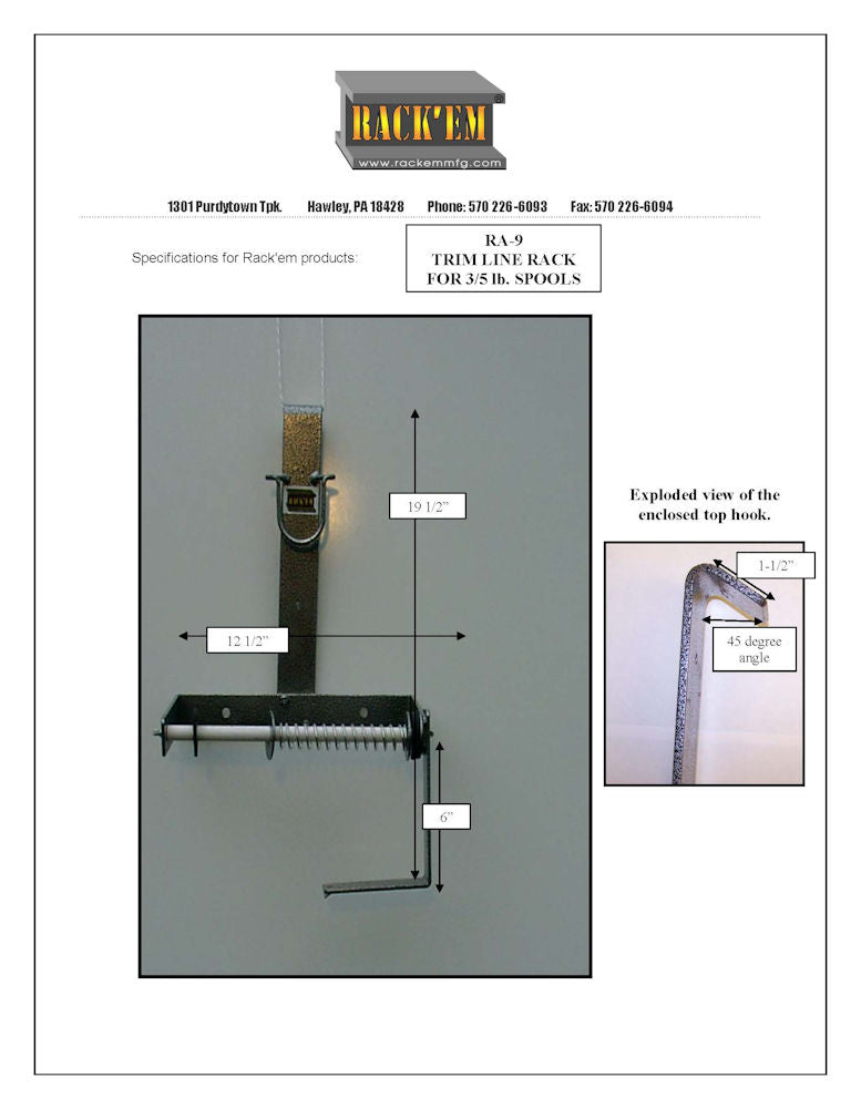 Rack'em Trim Line Rack 3 or 5 lb Spool Enclosed Trailer | RA-9 – Rondo ...