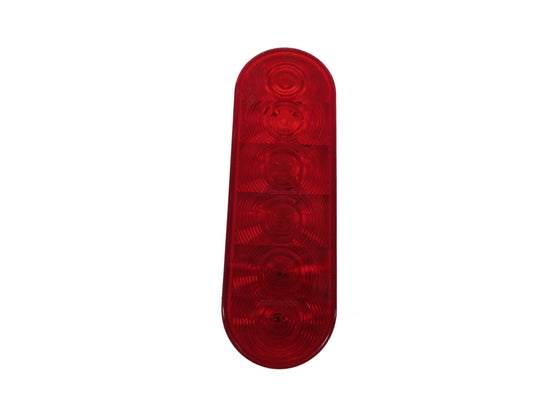Red 6" Oval Stop / Turn / Tail Light with Grommet and PigTail - STL-12RB, A-70GBD, A-47PB