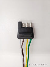 Load image into Gallery viewer, Replacement Flat 4 plug 4 way, 4 pin 12&quot; trailer end male wiring pig tail - 58030