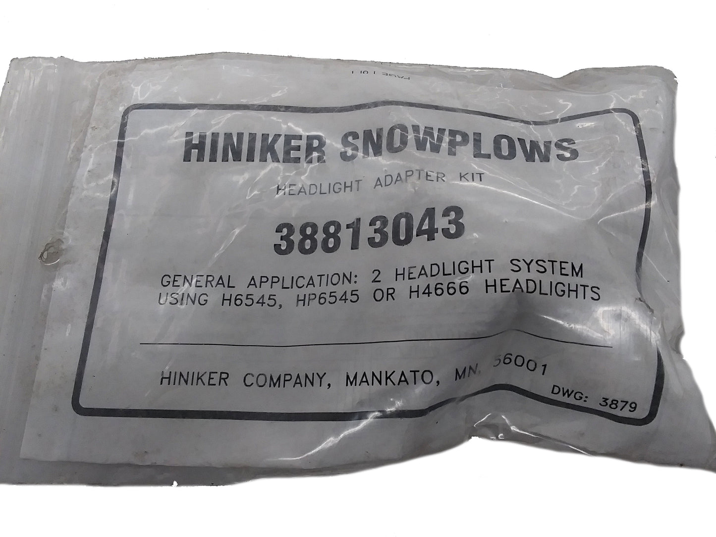 Hiniker Snowplow Headlight Adapter - Dodge, Ram - 38813043