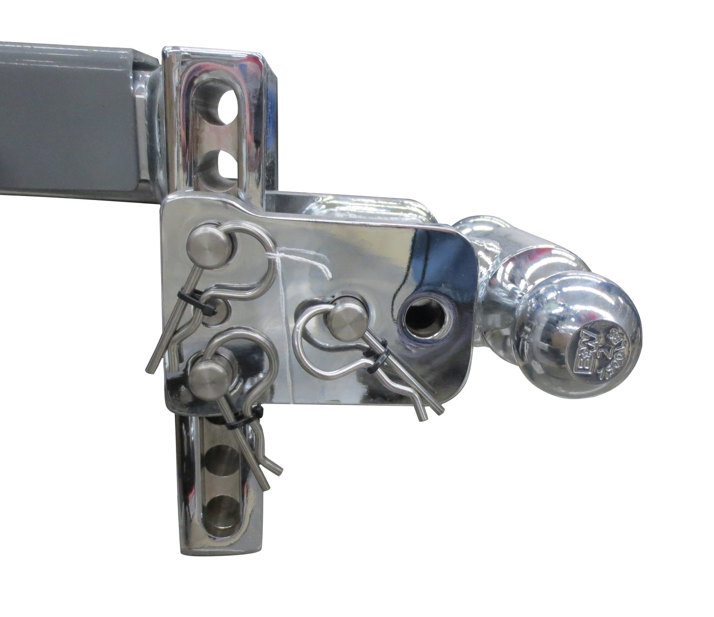 Chrome Ball Mount, Tow & Stow, 5" Drop, 10k, 2" & 2 5/16" Balls, TS10037C