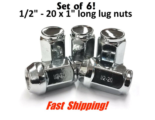 1/2" Threaded Bulge Style Lug Nut 12CLN - Quantity of 6 ***FREE SHIPPING ***