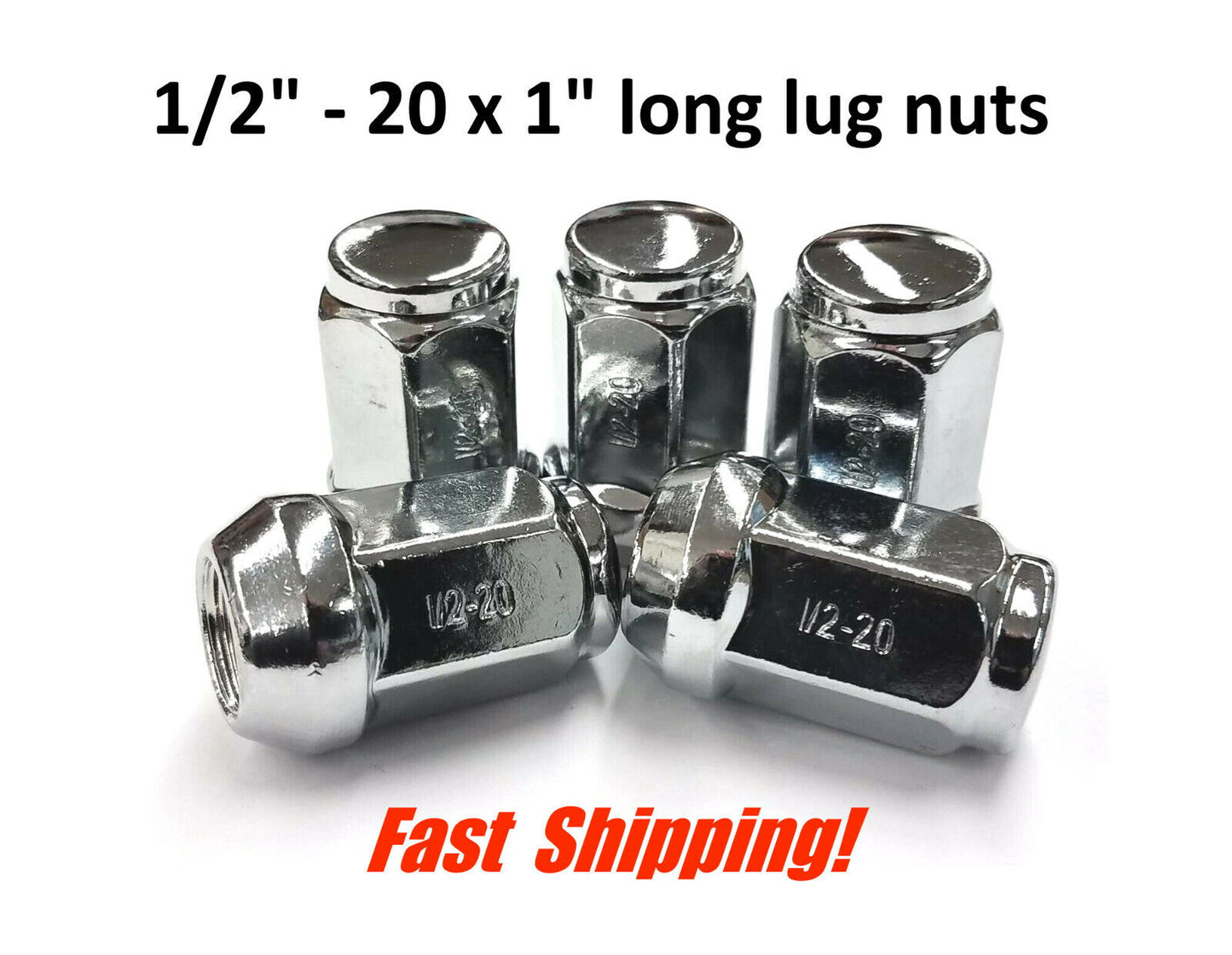 1/2" Threaded Bulge Style Lug Nut 12CLN - Quantity of 5 ***FREE SHIPPING ***