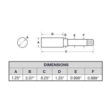 Load image into Gallery viewer, Trailer Axle Spindle For 1&quot; I.D. Bearings - 1250# Capacity SA-1250