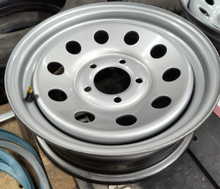 Load image into Gallery viewer, New Trailer Small GM Steel Silver Mod 15&quot; Wheel 5 LUG Rim 5 on 4.75 Wheel