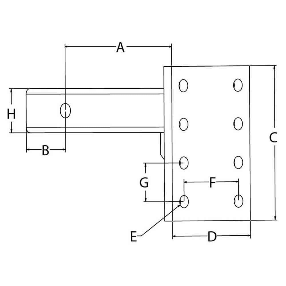 Pintle Hook Mounting  Plate 12"x12", 15k, RPM-12