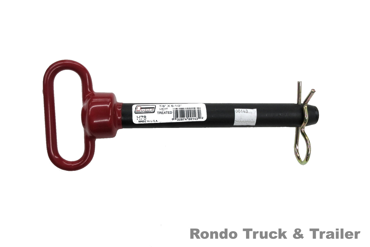 Double HH Trailer Hitch Pin 7/8" x 6 1/2" H78 #00143