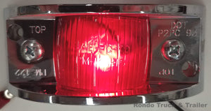 Armored Trailer Light W/ Chrome Molding - Incandescent - Amber or Red Lens 122XA/122XR