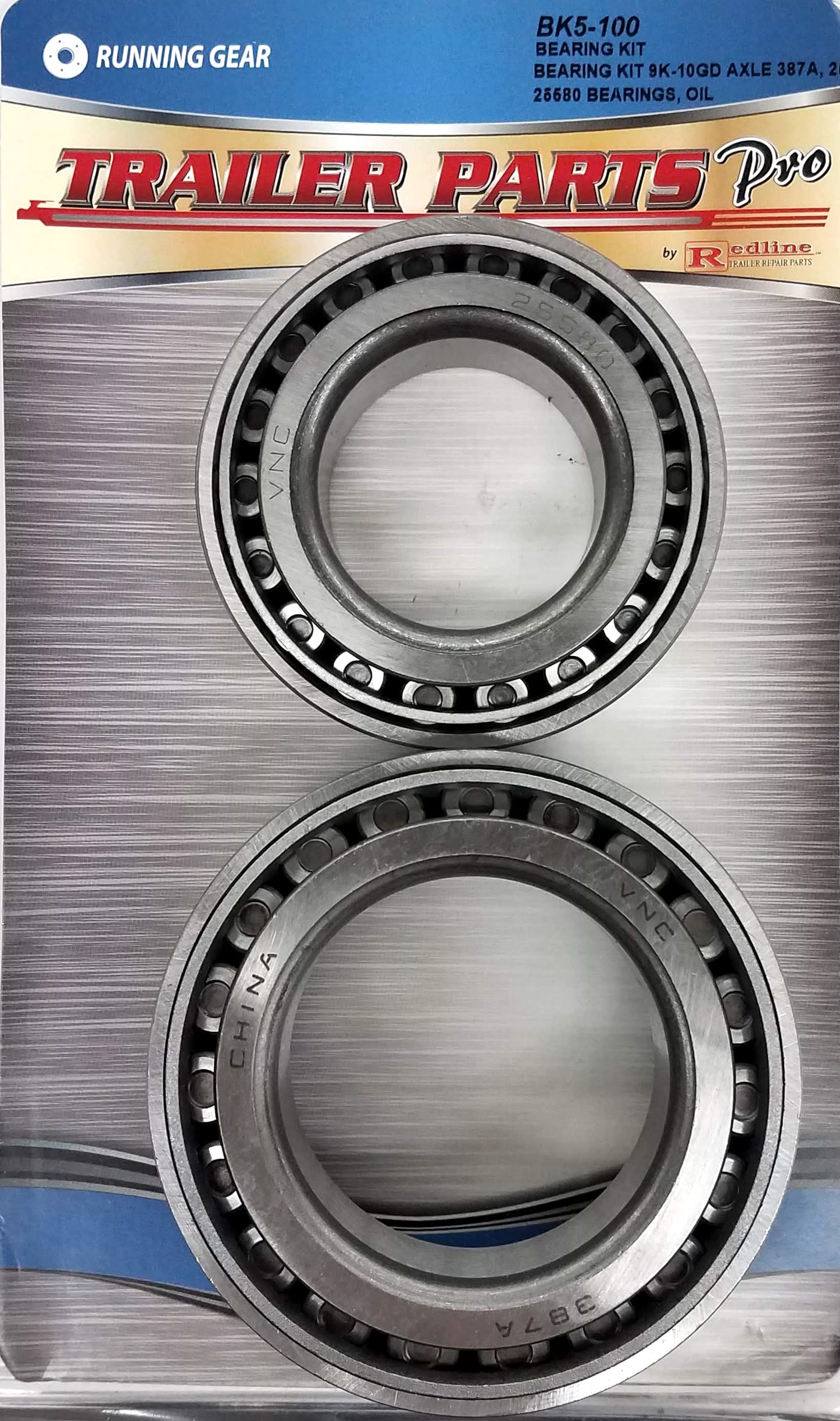 10,000#, 10K,  Axle Bearing Kit w/10-51 Oil Seal BK5-100