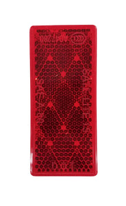 Rectangle Trailer Reflector, 1 3/8" x 3 1/8" Self-Adhesive, Red B483R